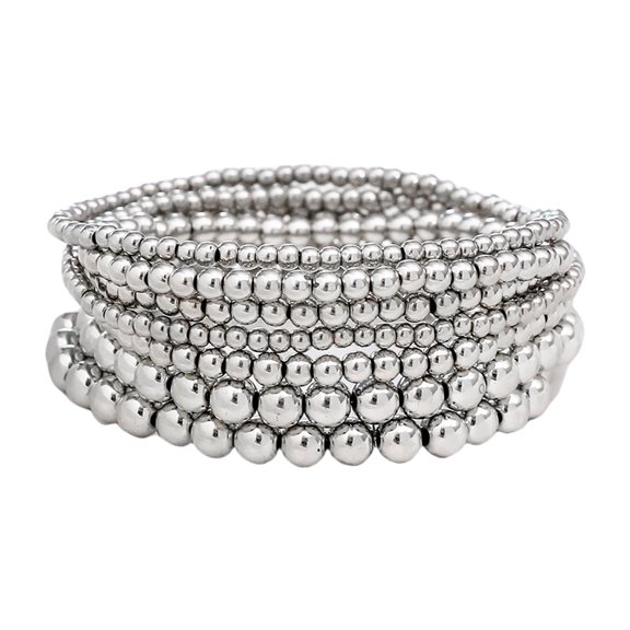 7pcs Beach Styles Geometric Beaded Set Adjustable Length Designs Jewelry Accessory for Women and Teens