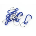 thumbnail image 1 of 7pcs Blue Metal Carabiner Camping Hike Clip Hook Keychain Fob Keyring Keychain, 1 of 2