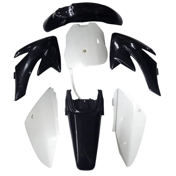 7pcs CRF70 Plastics Fender Fairing Kit (Number Plate, Front Fender, Rear Fender, Tank Side Cover, Side Panel) for CRF70F XR70 Dirt Pit Bike Offroad Enduro Motorcycle