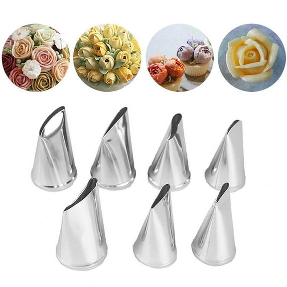 7pcs Cake Decorating Tip Cream Icing Piping Rose Tulip Petal Nozzle Pastry DI WA