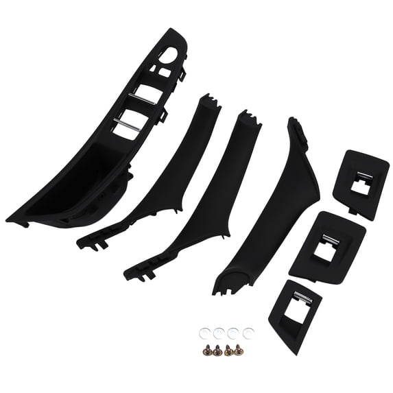 7pcs Car Interior Door Handle Armrest Panel Pull Trim Cover Set 5141-7225-873 compatible- 5 Series F11/f10