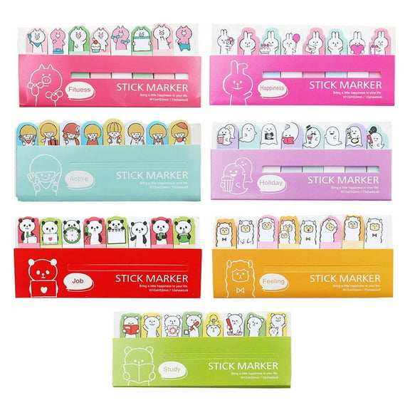 Toyandona 7pcs Sticky Labels for Book Assorted Color Paper General Users Office Use