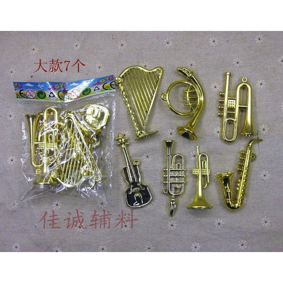 7pcs Christmas Miniature Instruments Mini Christmas Tree Ornament Home Decoration