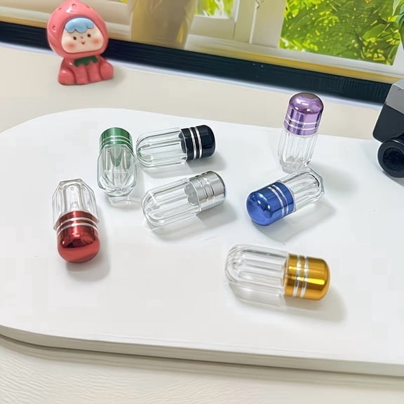 7pcs Clear Travel Pill Bottles with Metal Caps Leak-Proof Mini Containers