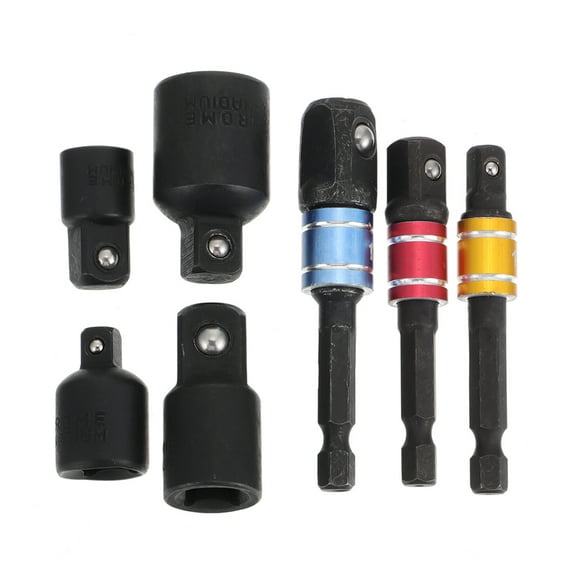 7pcs Cordless Screwdriver Socket Adapter Set Ratchet Wrenches Conversion Tool Kit