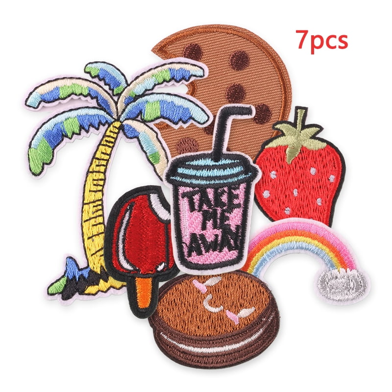 7pcs Cute Small Outdoor Iron On Patches For Clothes Lots Embroidered ...