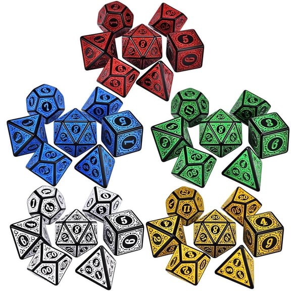 7pcs DND Dice Set, Polyhedral Dice, Table Game Dice Role-Playing RPG Dice,Red