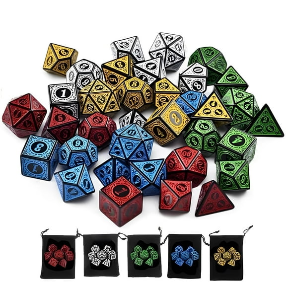 7pcs DND Dice Set, Polyhedron Dice, Table Game Dice Role-Playing RPG Dice,White