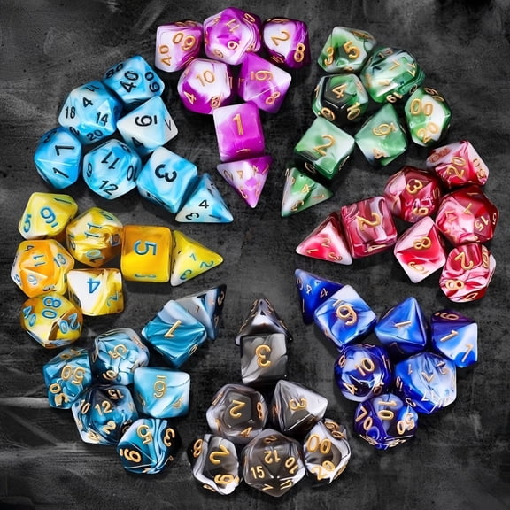 7pcs DND Dices, Polyhedral Table Game Dice Role-Playing RPG Dice, Turquoise
