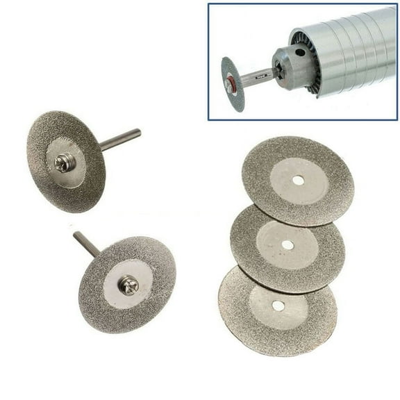 7pcs Diamond Cutting Wheel Discs 3/4" + 2 Mandrels Cut off Glass Lapidary Rotary Tool