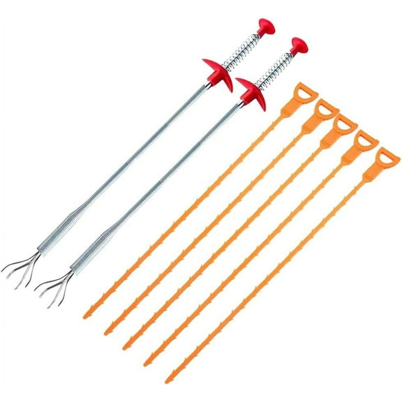 7pcs Drain Auger Hair Catcher Snake Clog Remover Sink Cleaner Cleaning Tools for Kitchen Bathroom Tub Toilet Dredge Pipe Sewers Clogged Drain