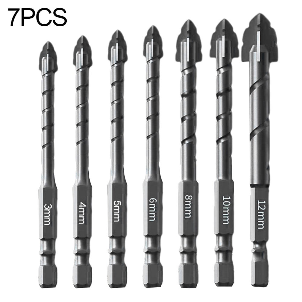 7pcs Eccentric Drill Drilling Glass Tile Punching Rock Slab Triangle ...