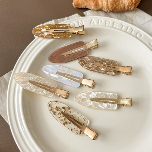 7pcs Elegant Ladies Hair Accessories - Simple Mixed Color Hair Clips for Side Swept Bangs, No Trace Duckbill Design, Easy to Use Headwear for Women