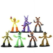 7pcs FNAF Action Figures Set,Game Animals Action Figures Toys,3.9 inch Five Nights Collectible Toys Set with Light for Toys Dolls Gifts Cake Toppers
