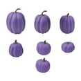 thumbnail image 1 of 7pcs Faux Foam Pumpkins, 7 Color Options Artificial Fall Pumpkin with Textured Stem, Reusable Faux Decor for Halloween Thanksgiving Harvest Mantel Entryway Tiered Tray DisplayPurple, 1 of 9