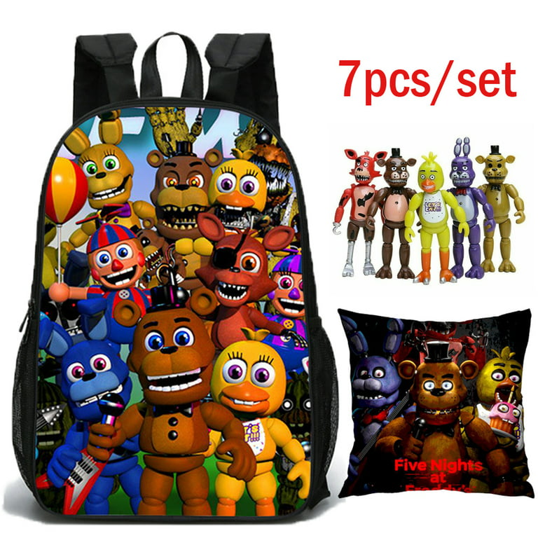 7pcs Five Nights At Freddy's Backpack toy Cushion Cover gift for kids