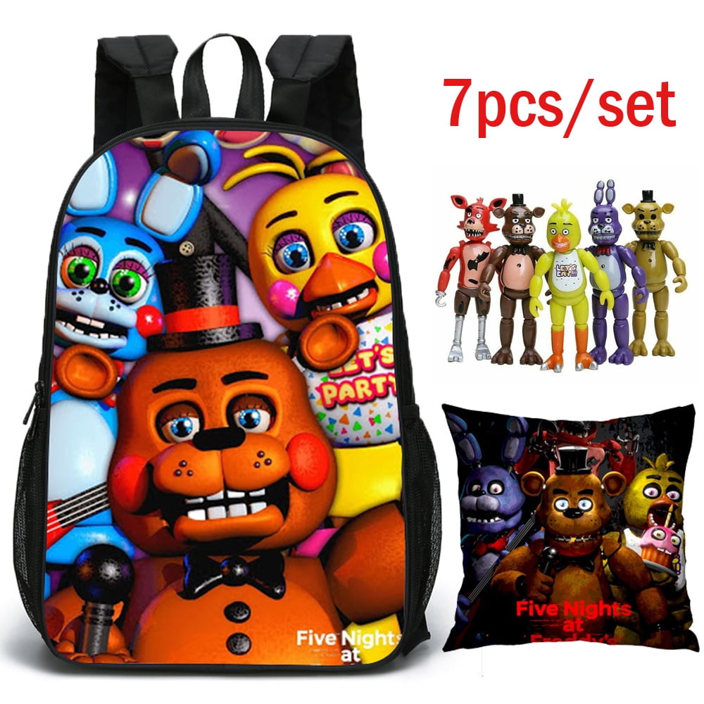 Five Nights at Freddy's Party Supplies Pack Serves 16: Dessert Plates LUNCH  Napkins Cups Table Cover and Door Cover with Birthday Candles (Bundle for  16) 