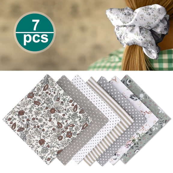 7pcs Floral Cotton Fabric Precut Squares, TSV 20 x 20'' Quilt Squares for Patchwork, Sewing & DIY Projects