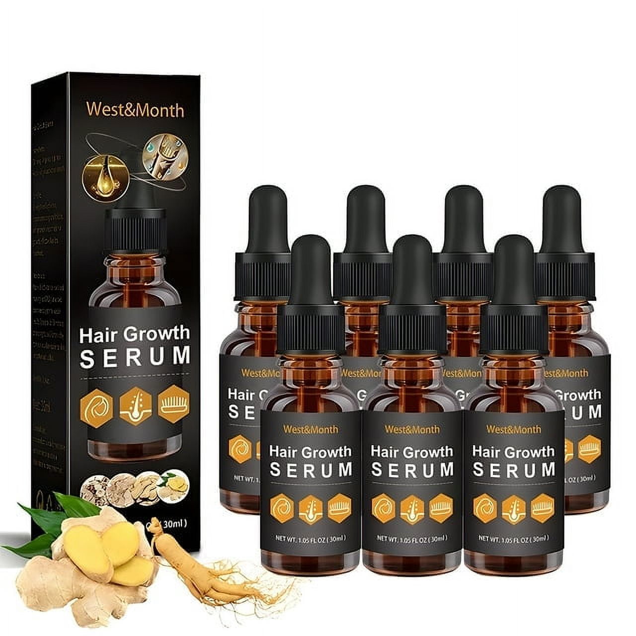 7pcs Hair Growth Serum for Black Women with Chebe, Allurium Beauty Hair