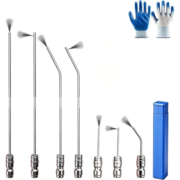 7pcs High Pressure Washer Spray Nozzle Extension Wand Kit 1/4 Inch Quick Connect Power Cleaning Car Accessories Washing Machine and RV Heater Flush Tools