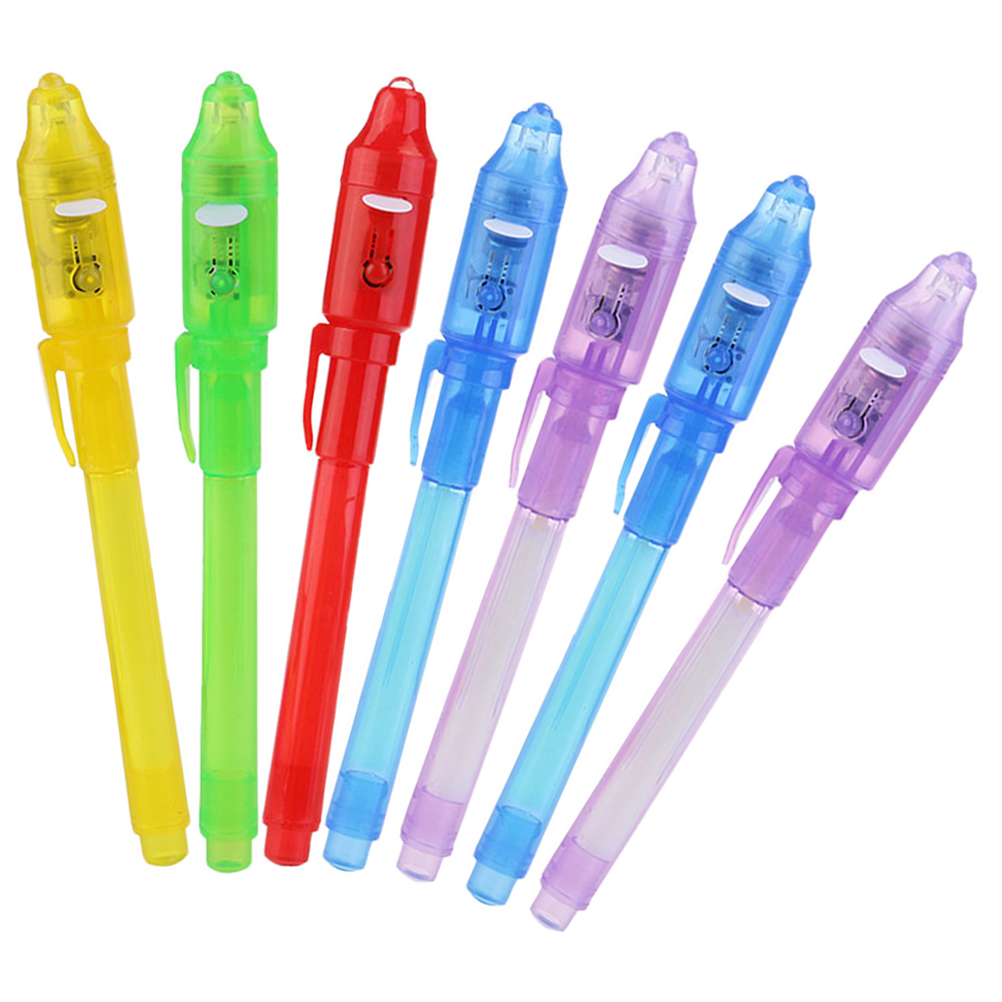7pcs Invisible Ink Pens With Light Invisibility Ink Pen Students Funny Toy Pen