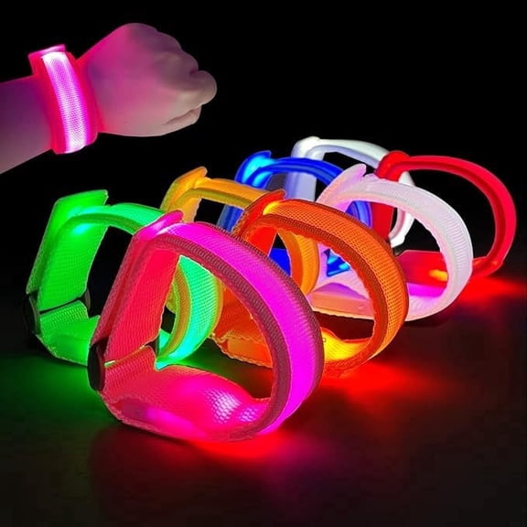 7pcs LED Light Up Bracelets Glow Flashing Wristbands Glow in The Dark Party Supplies for Wedding, Raves, Concert, Camping,Sporting Events, Party