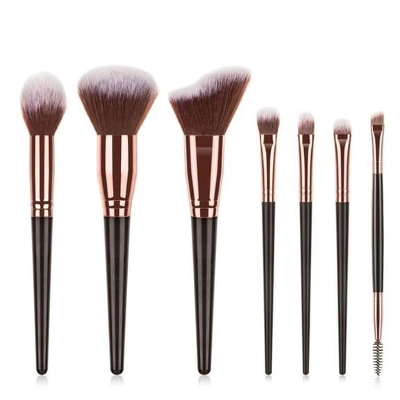 7pcs Makeup Brush Set for Face Powder Foundation Eyeshadow Concealer Brows Soft Vegan - 7PCS