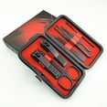 thumbnail image 1 of 7pcs Manicure set, Nail Clippers Kit, Stainless Steel Manicure Kit, Nail Clipping Tools Portable Travel Grooming Kit, The Best Gift with Luxurious Case (Black-7), 1 of 6