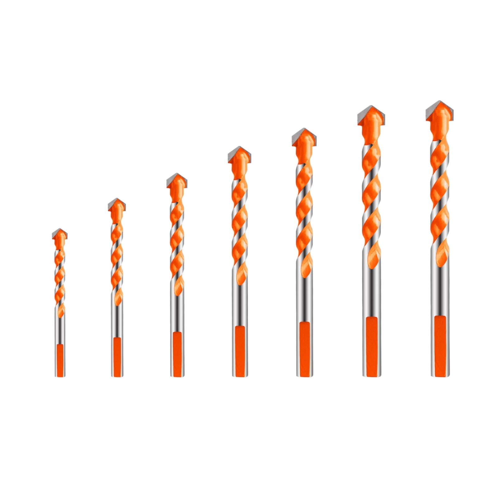 7pcs Masonry Drill Bits with Triangle Shank, Tungsten Carbide Twist ...