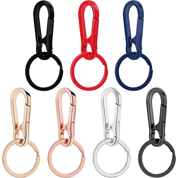 7pcs Metal Keychains for Women Men, Key Chain Ring Clip Holder Organizer for Home Car, Cut Keyring Accessories