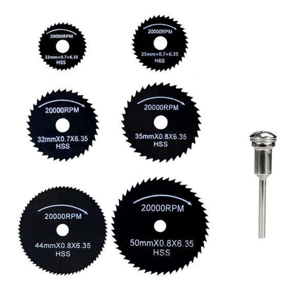 7pcs Mini Circular Saw Blades HSS Cutting Disc Rotary Tool Accessories for Wood Plastic Aluminum Cutting Tools