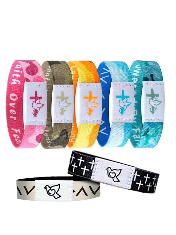 7pcs NFC Bible Verse Bracelet, Christian Inspirational Wristband Gift for Men Women Teens, Religious Friendship Accessory - God Is Love