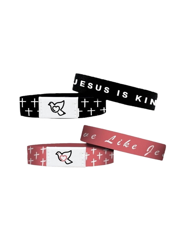 2pcs NFC Bible Verse Bracelet, Christian Inspirational Wristband Gift for Men Women Teens, Religious Friendship Accessory - God Is Love