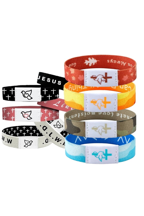 7pcs NFC Bible Verse Bracelet, Christian Inspirational Wristband Gift for Men Women Teens, Religious Friendship Accessory - God Is Love