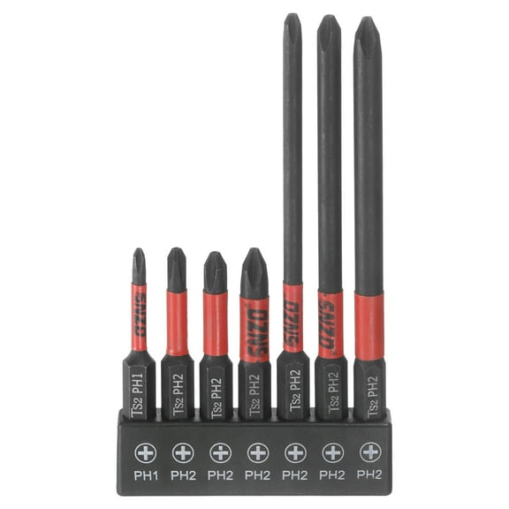 7pcs PH1 + PH2 Phillips Screwdriver Bit Set 2" + 4" Long 1/4" Hex Shank Magnetic Cross Head Screw Driver Drill Bits
