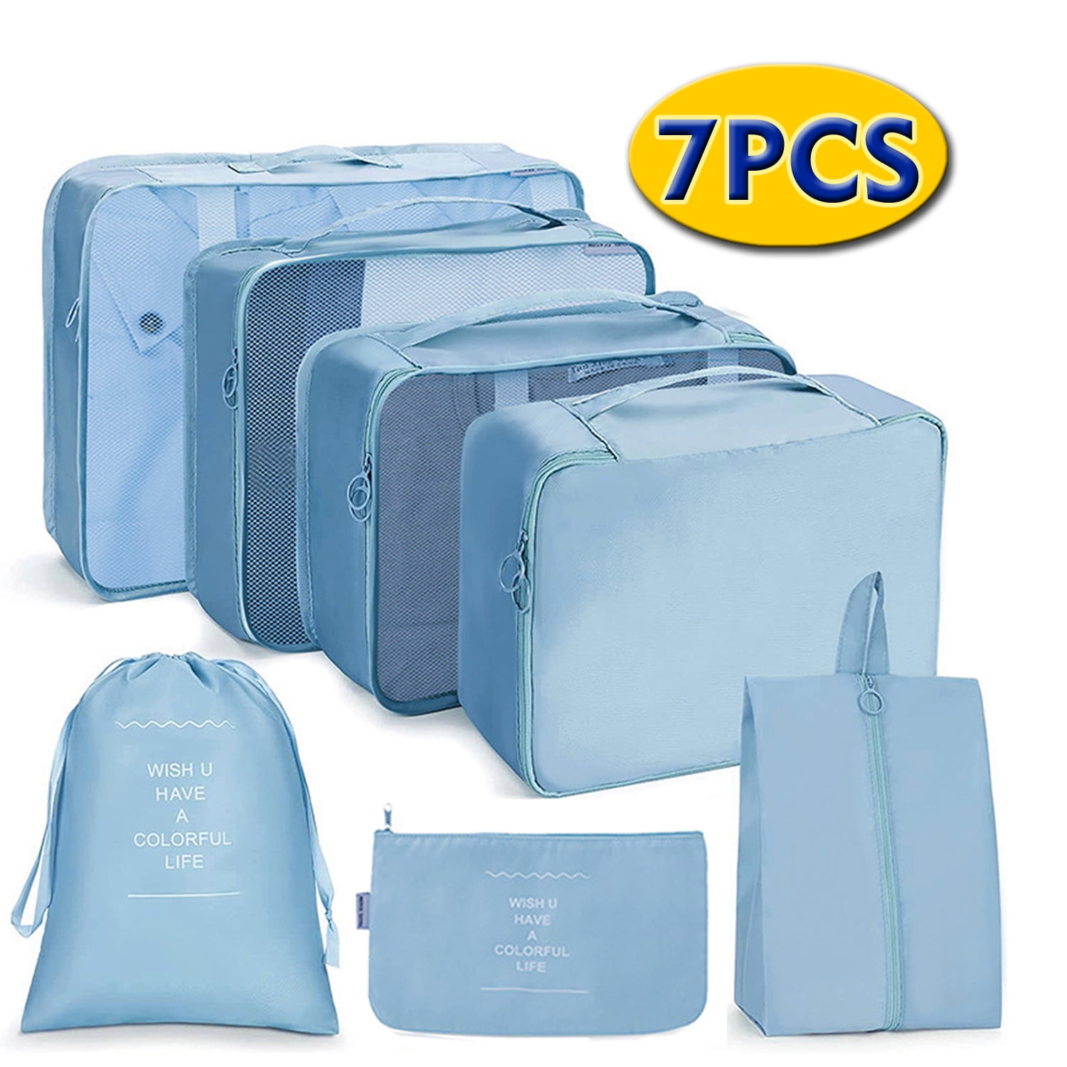 FeiraDeVaidade 4Pcs/Set Portable Luggage Travel Storage Bag Suitcase  Organizer Set Extensible Packing Mesh Bags 