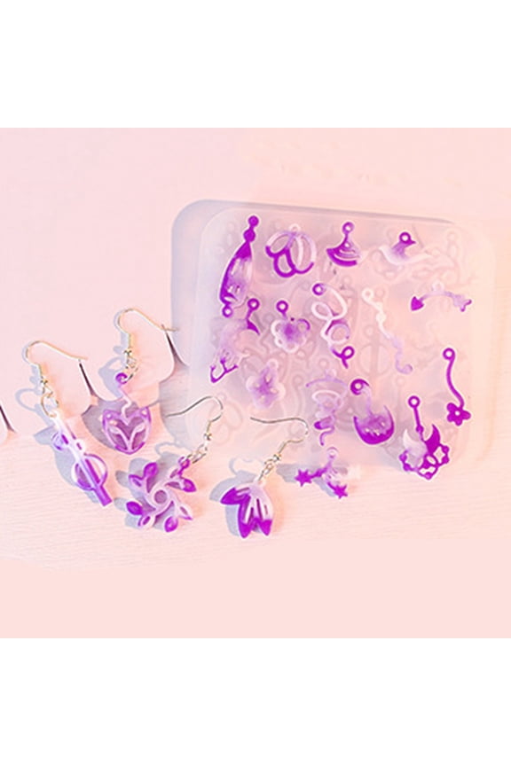 7pcs Pendant Silicone Molds Earring Molds Gesso Resin Casting Molds Flower White 94x80x4.5mm