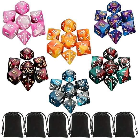 7pcs Polyhedral DND Dice, for Dungeons and Dragons, RPG,Role Playing Table Game, Orange