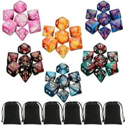 7pcs Polyhedral DND Dice, for Dungeons and Dragons, RPG,Role Playing Table Game, Purple & Blue