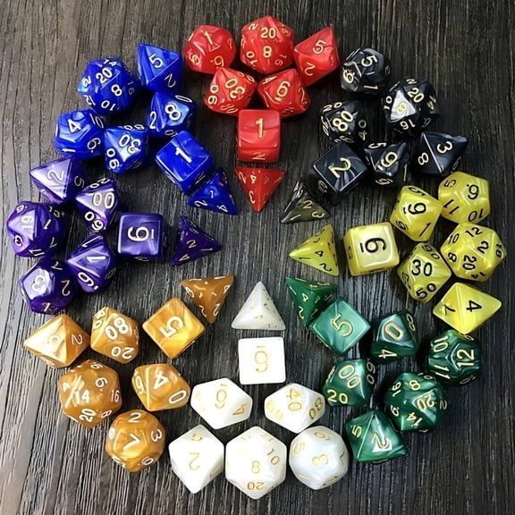 7pcs Polyhedral DND Dice, for Dungeons and Dragons,RPG,Role Playing Table Game, White