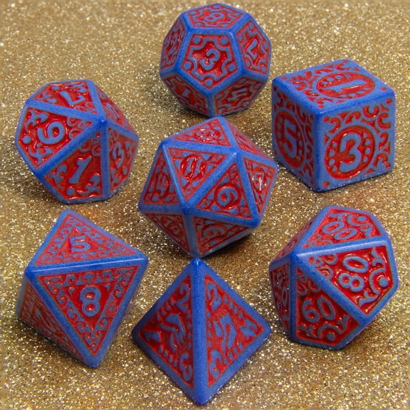 7pcs Polyhedral DND Dice, for RPG,Role Playing Table Board Game, Red