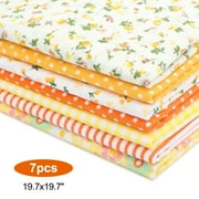 7pcs Pre-cut Floral Cotton Fabric Squares, EEEkit 20 x 20'' DIY Sewing Fabric Bundles for Quilting, Sewing, Patchwork & DIY Crafts