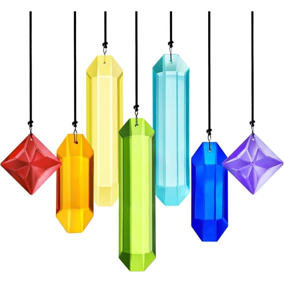 7pcs Prisms Crystal Suncatchers for Windows Hanging Rainbow Maker Sun Catchers with Crystals Indoor Outdoor Home Garden Decor
