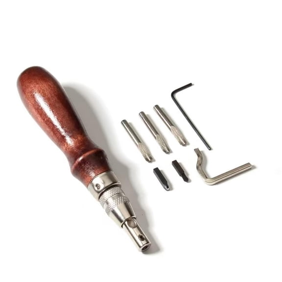 7pcs Pro Adjustable Leather Stitching Groover, Leather Edge Bevelers, DIY Leathercraft Working Tools, Sew Crease Leather Carving Cutting Edging Tools, Leather Grooving Tool