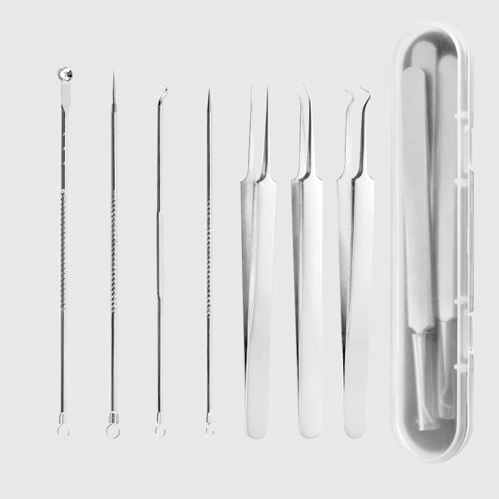 7pcs Professional precision tweezers for beauty and grooming ultra-fine tip for trimming beards and eyebrows, suitable for both men and women non-slip design, portable and easy to use, durability