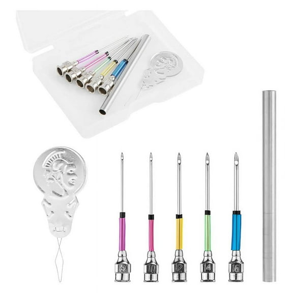 HOT 7pcs Punch Needle Set,Punch Embroidery Kit 5 Sizes Heads Sewing Art Tools for Adult Beginners
