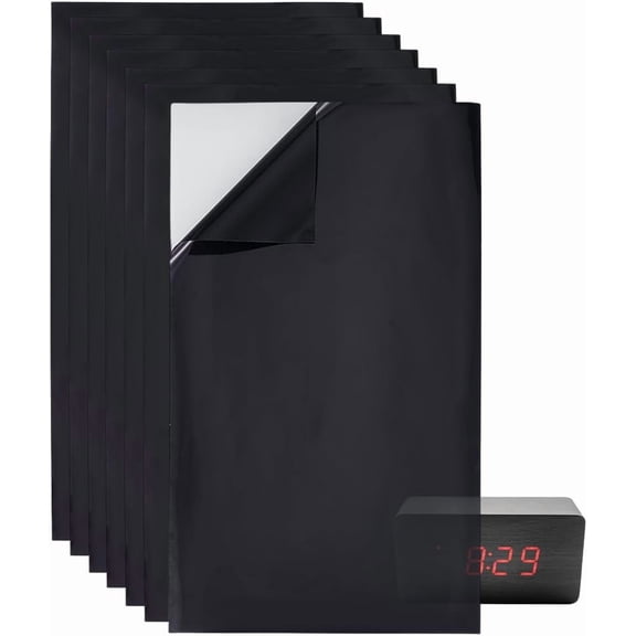 7pcs Rectangle PET LED Light Blocking Stickers LED Covers Semi Shading Blackout Stickers for Routers Clocks and Electrical Appliances Black 170x100x0.1mm