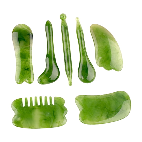 7pcs Resin Gua Sha Scraping Facial Massage Tools Kit SPA Scraping Massage Tool Be Used On The Chin Face Neck