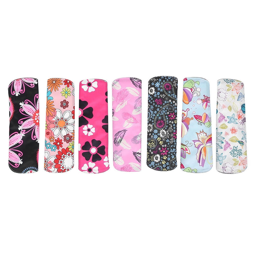 7pcs Reusable Cloth Sanitary Towels Pads Washable Bamboo Cloth