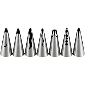 7pcs Russian Ruffle Piping Tips Set - Stainless Steel Pleated Skirt Iceing Nozzles for Cake Decorating, Bobbi Skirt & Flower Frosting Tips for Cupcake, Baking Supplies with Storage Box